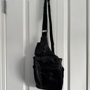 Black Leather Crossbody Bag
